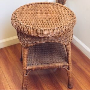 Wicker Round Vintage Side Table